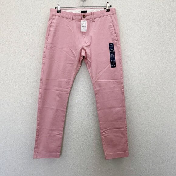 J Crew Factory Pink Slim Fit Stretch Flex Chino Pants H3167 Mens size 30x30 NEW - Picture 1 of 7